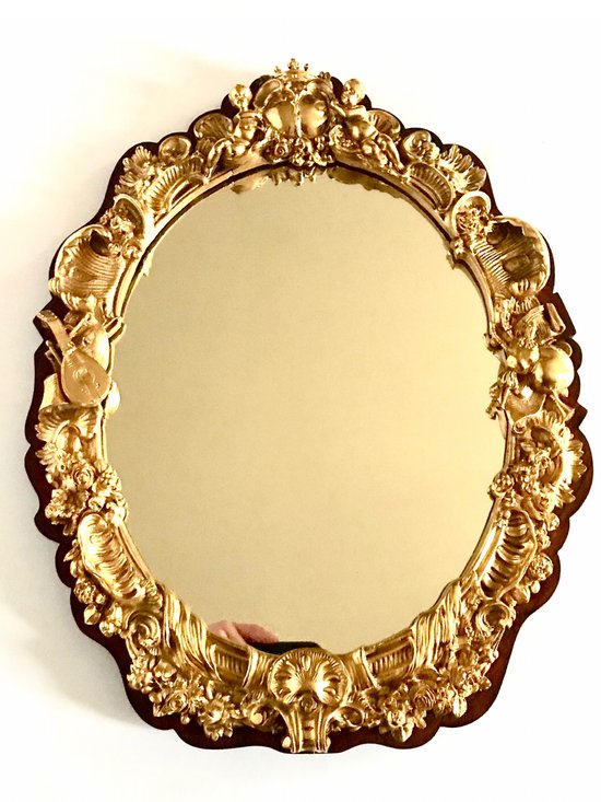 Miroir de table en bronze doré héraldique Circa 1880