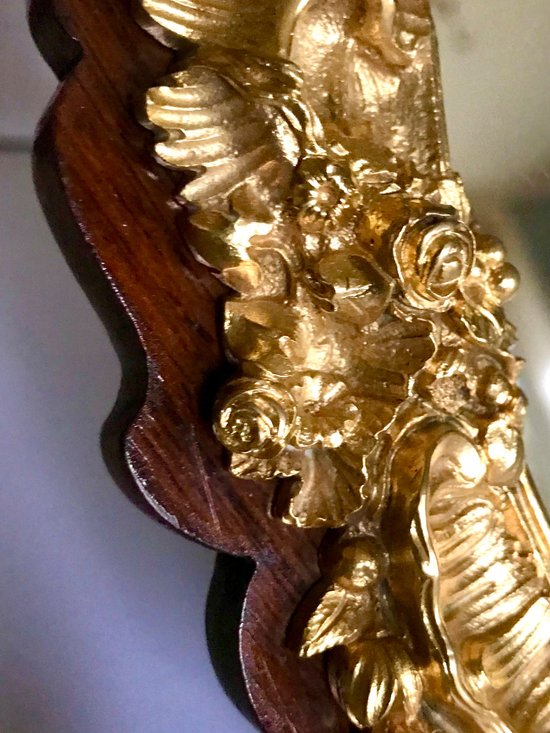 Miroir de table en bronze doré héraldique Circa 1880