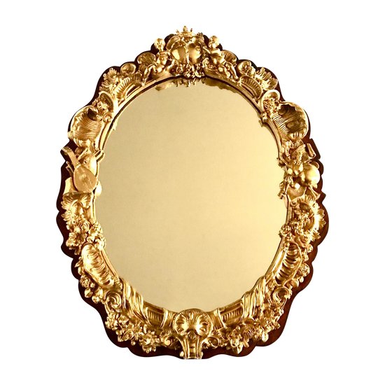 Miroir de table en bronze doré héraldique Circa 1880