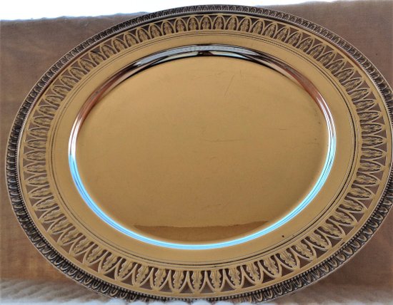 Round dish in silver plated silver plated with openwork decoration diameter 36 cm (ref MA 0535)