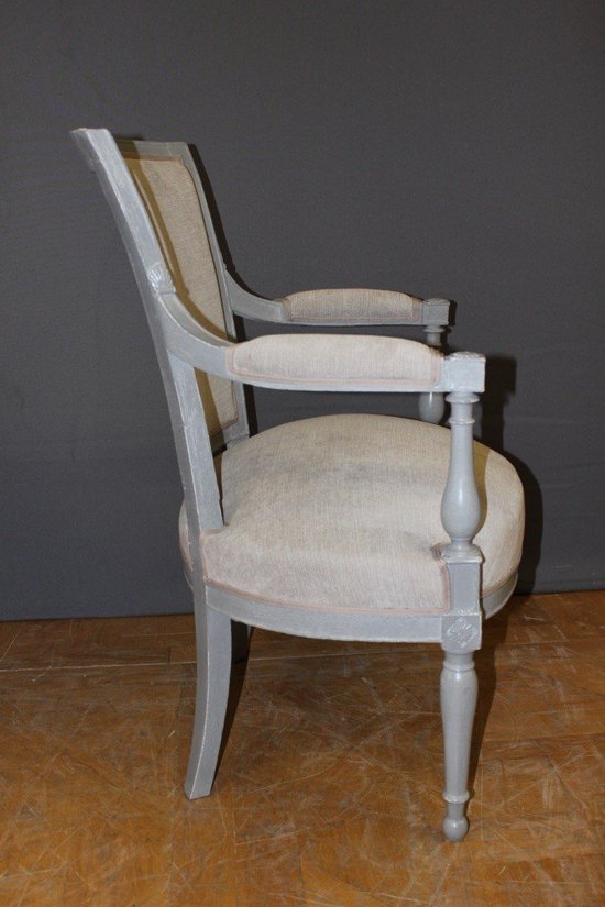 Pair Of Directoire Period Armchairs In Painted Wood XIX