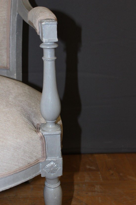 Pair Of Directoire Period Armchairs In Painted Wood XIX