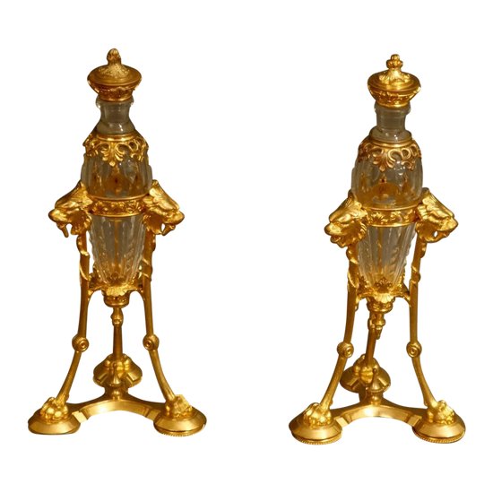 Pair Of Large Perfume Bottles 19th century