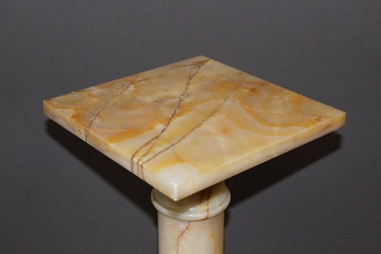 Colonne De Présentation En Onyx à Plateau Pivotant