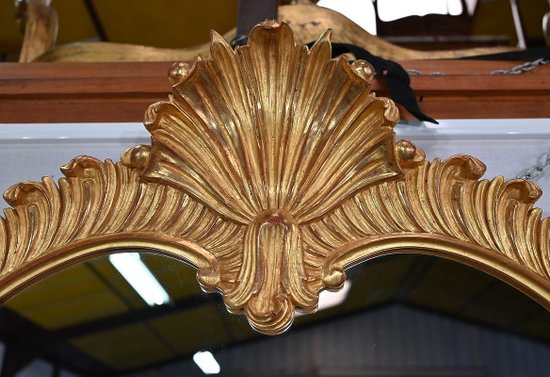 Important Gilded Wood Mirror, Louis XV style - Mid 20th century