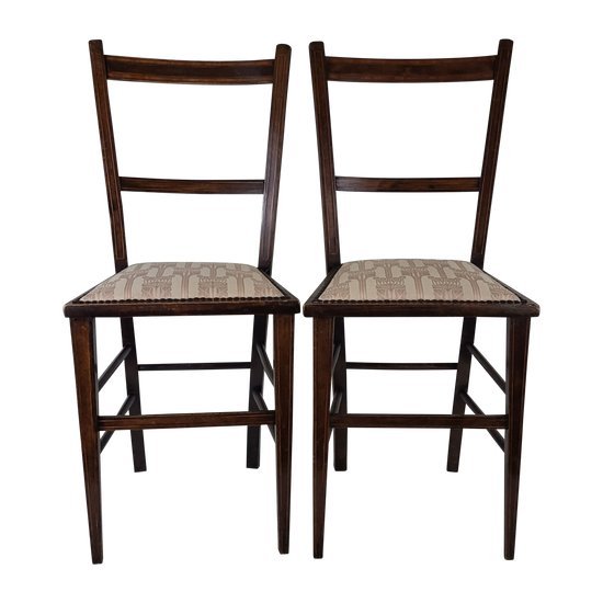 Coppia di sedie in stile Art Nouveau inglese