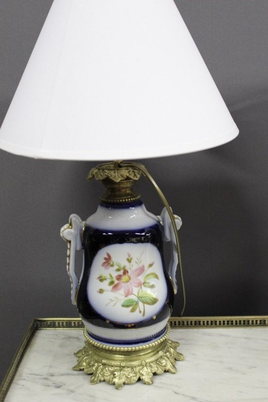 Coppia di lampade in porcellana di Bayeux Fine Ottocento