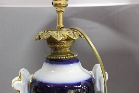 Coppia di lampade in porcellana di Bayeux Fine Ottocento