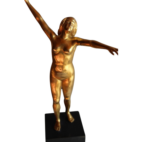 Bronze, die eine Frau darstellt, signiert Durquet