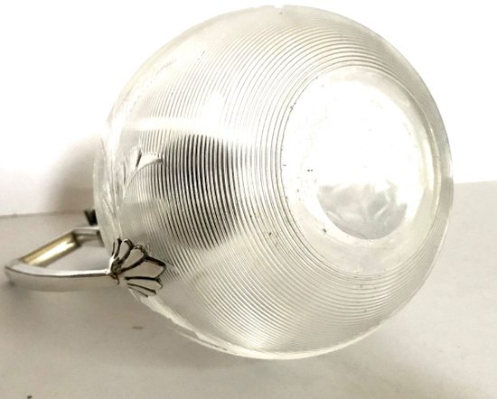 Decanter per succo in cristallo e argento