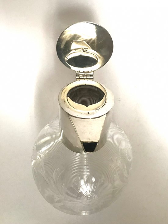 Decanter per succo in cristallo e argento