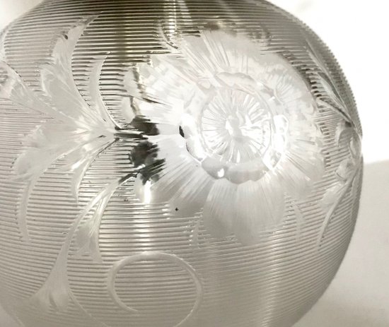 Decanter per succo in cristallo e argento