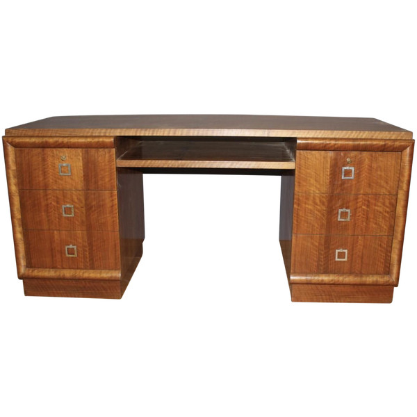 Art Deco Schreibtisch In Nussbaum