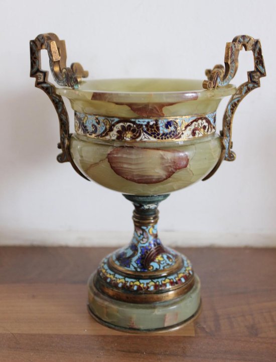 Coppa d'onice e cloisonné XIX
