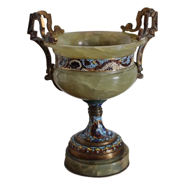 Coppa d'onice e cloisonné XIX