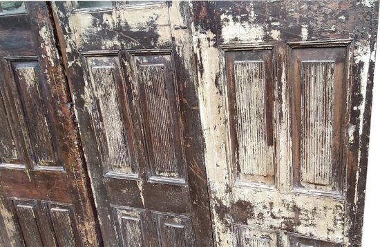 Deux Paires De Portes Ancienne Vitrées XIXème En Teck Porte