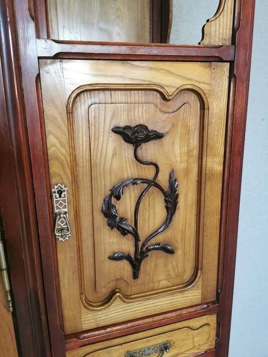 Jugendstil-Schrank Ecole de Nancy "Aux Pavots" (Mohnblumen)