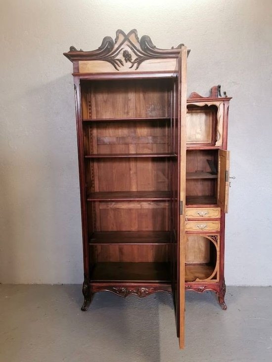 Jugendstil-Schrank Ecole de Nancy "Aux Pavots" (Mohnblumen)