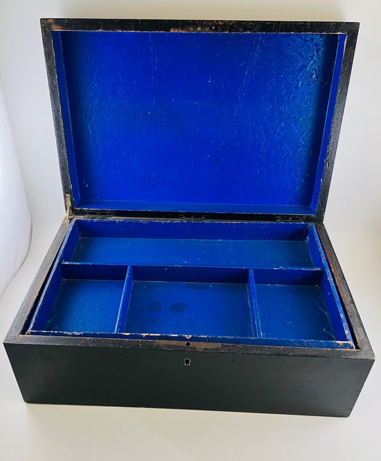 Grande scatola di legno annerito Napoleone 3 XIX secolo