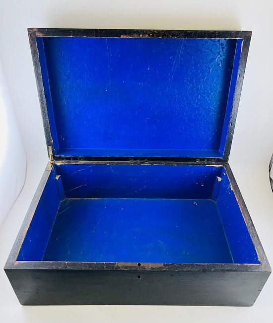 Grande scatola di legno annerito Napoleone 3 XIX secolo