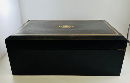 Grande scatola di legno annerito Napoleone 3 XIX secolo
