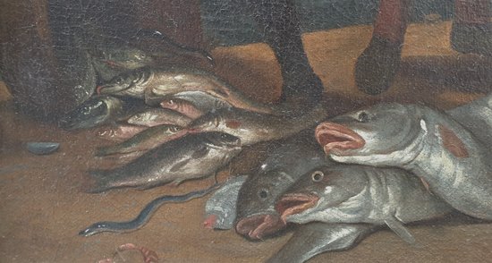 Ecole flamande du XVIIIe siècle d'après David TENIERS - Le retour de la pêche