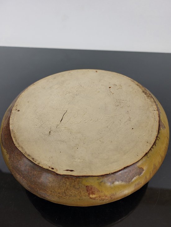 Encrier en grès signé Théo Perrot (1856-1942)