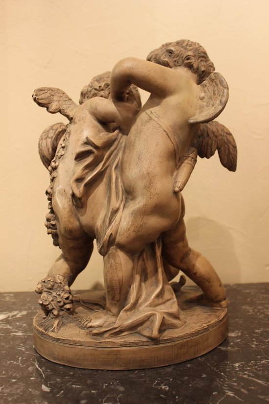 Scultura Angelot in terracotta