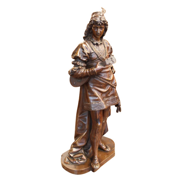 Scultura di un suonatore di mandolino di Bouret