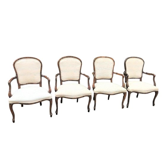 Four bamboo style armchairs from the 20th century