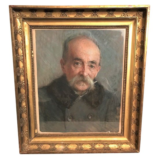 Pastellbild Männerporträt datiert 1926