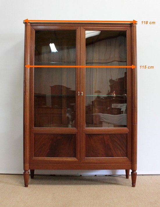 Vitrine Toutes Faces en Acajou massif, style Louis XVI – Fin XIXe