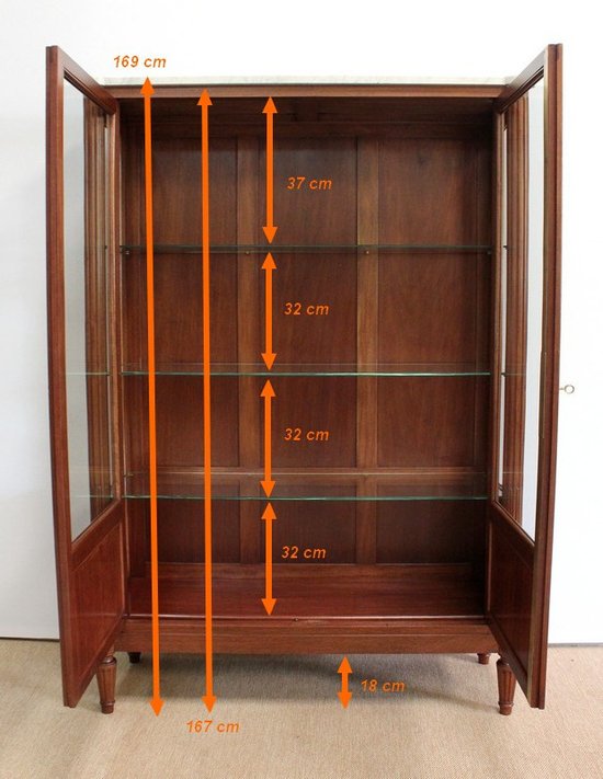 Vitrine Toutes Faces en Acajou massif, style Louis XVI – Fin XIXe