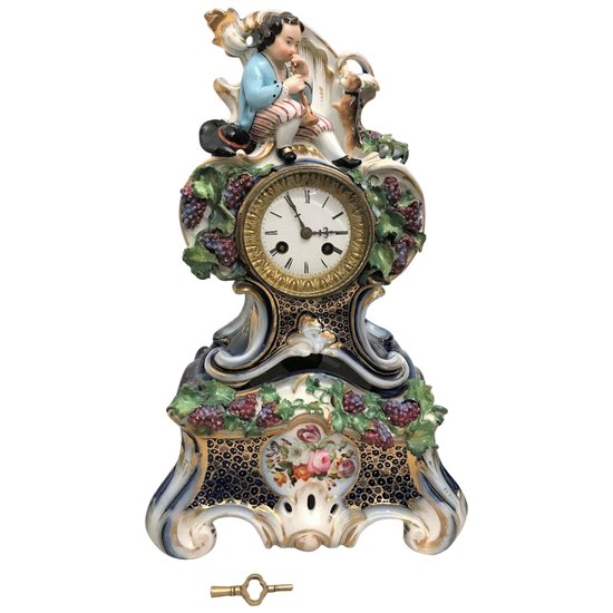 Jacob Petit porcelain clock, 19th century