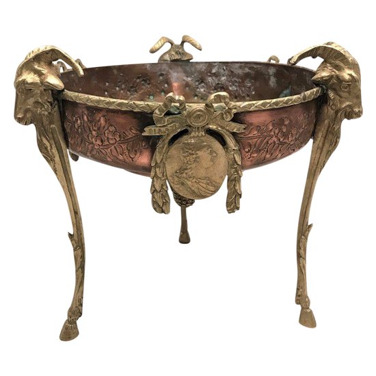 Surtout de table bronze et cuivre de style Louis XVI