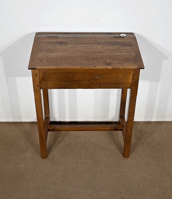 Petit Pupitre d’Écolier en Chêne et Pin – 1920