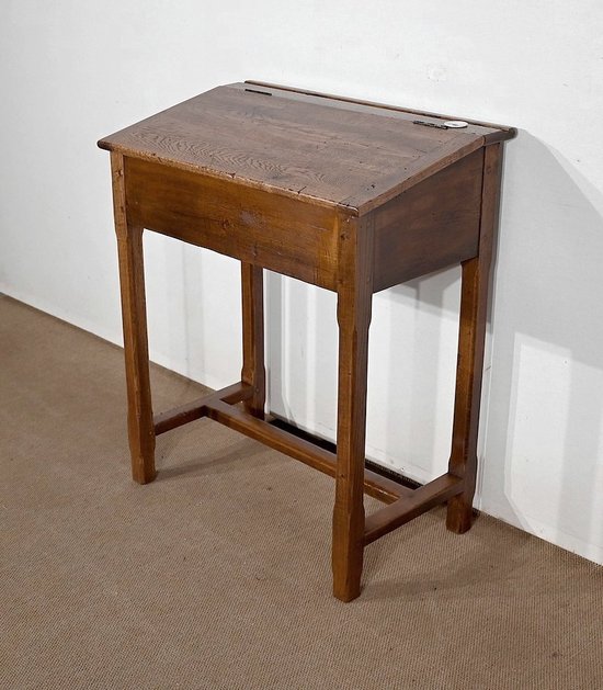 Petit Pupitre d’Écolier en Chêne et Pin – 1920