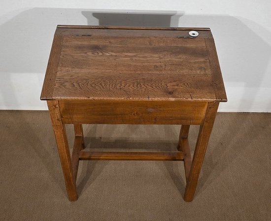 Petit Pupitre d’Écolier en Chêne et Pin – 1920