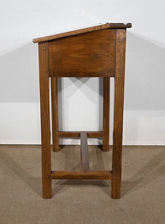 Petit Pupitre d’Écolier en Chêne et Pin – 1920