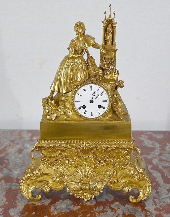 Gilt bronze clock, Napoleon III period - Mid 19th century