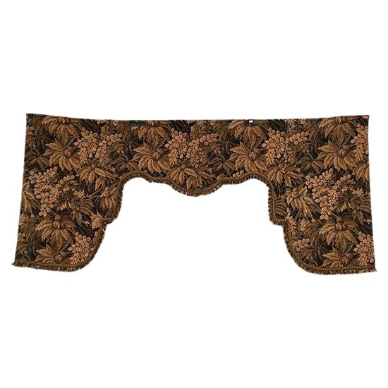 Large valance, wool tapestry with foliage decoration end of XIXth century