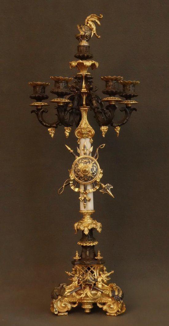 Pair Of Girandoles With Trophies 1820
