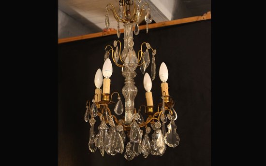 Lampadario con pendenti, XIX secolo