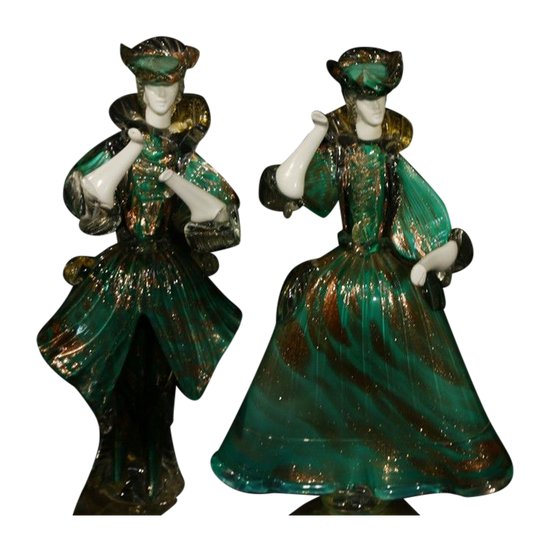 Pair of Murano glass characters