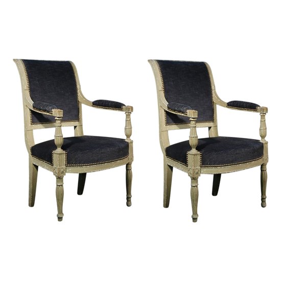Paire de fauteuil Directoire  XVIIIème siècle 