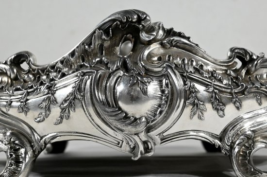 Silver plated bronze planter, Louis XV style - 2nd half XIXth century