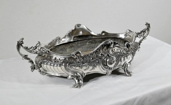 Silver plated bronze planter, Louis XV style - 2nd half XIXth century