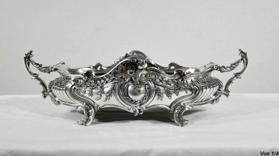 Silver plated bronze planter, Louis XV style - 2nd half XIXth century