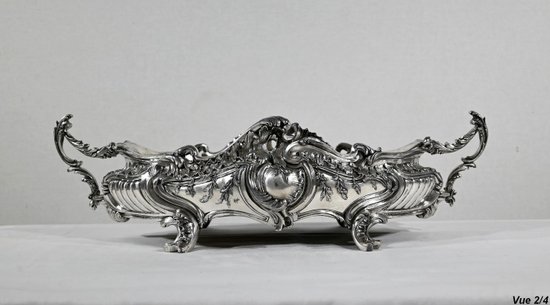 Silver plated bronze planter, Louis XV style - 2nd half XIXth century