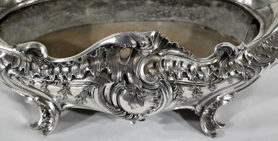 Silver plated bronze planter, Louis XV style - 2nd half XIXth century